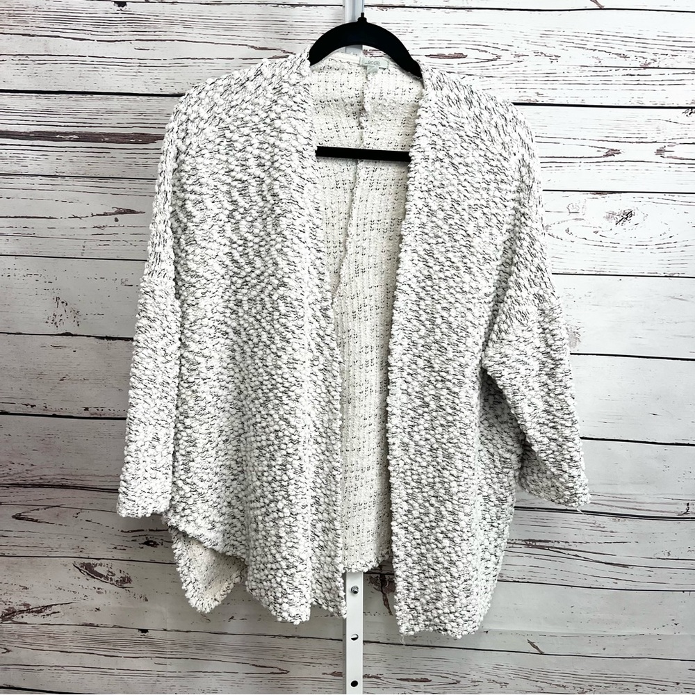 Ecote Urban Outfitters Open Front Cardigan Sweater White Gray Small